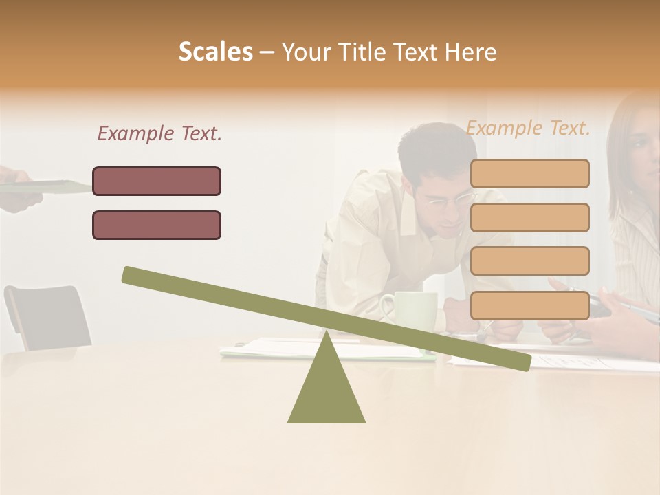 Office Workers Using Handheld Computer PowerPoint Template