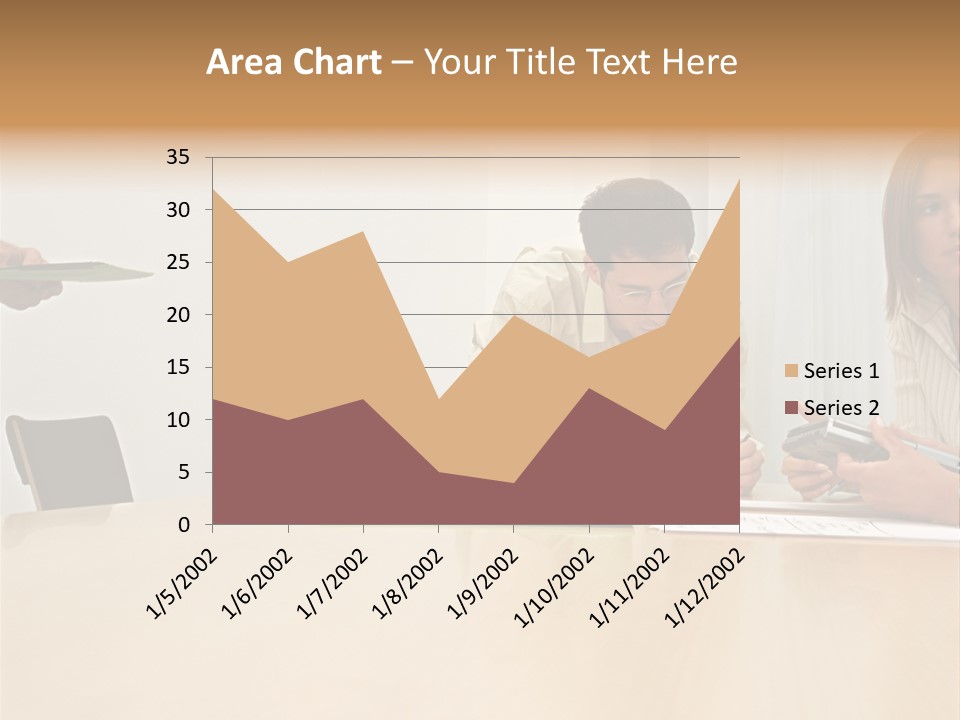 Office Workers Using Handheld Computer PowerPoint Template