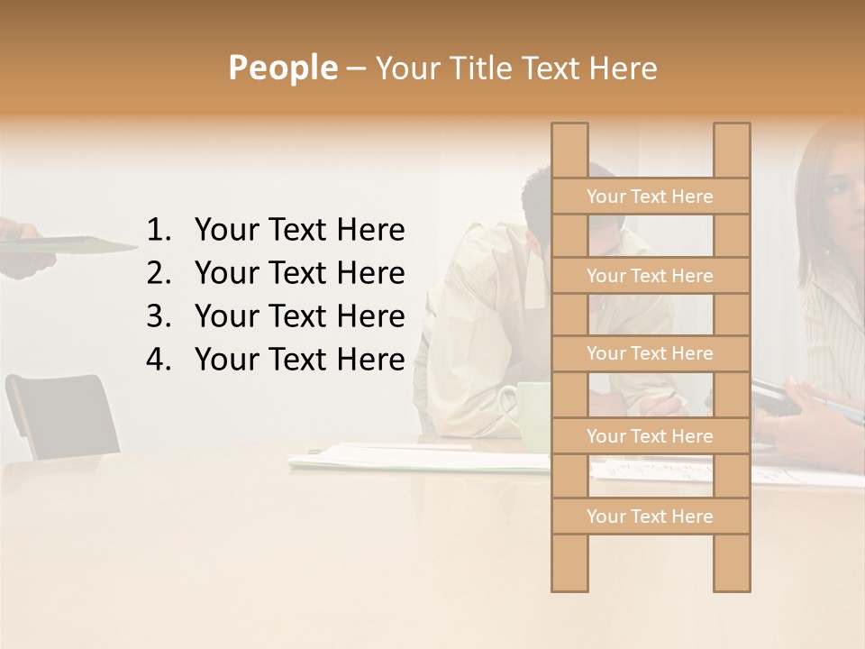 Office Workers Using Handheld Computer PowerPoint Template