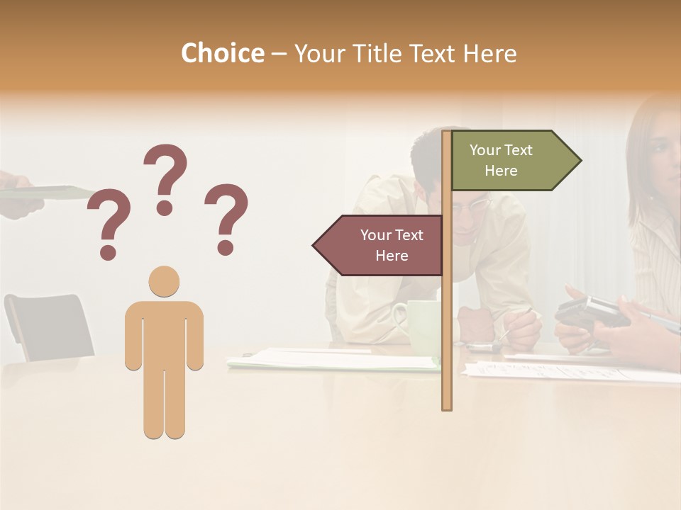 Office Workers Using Handheld Computer PowerPoint Template