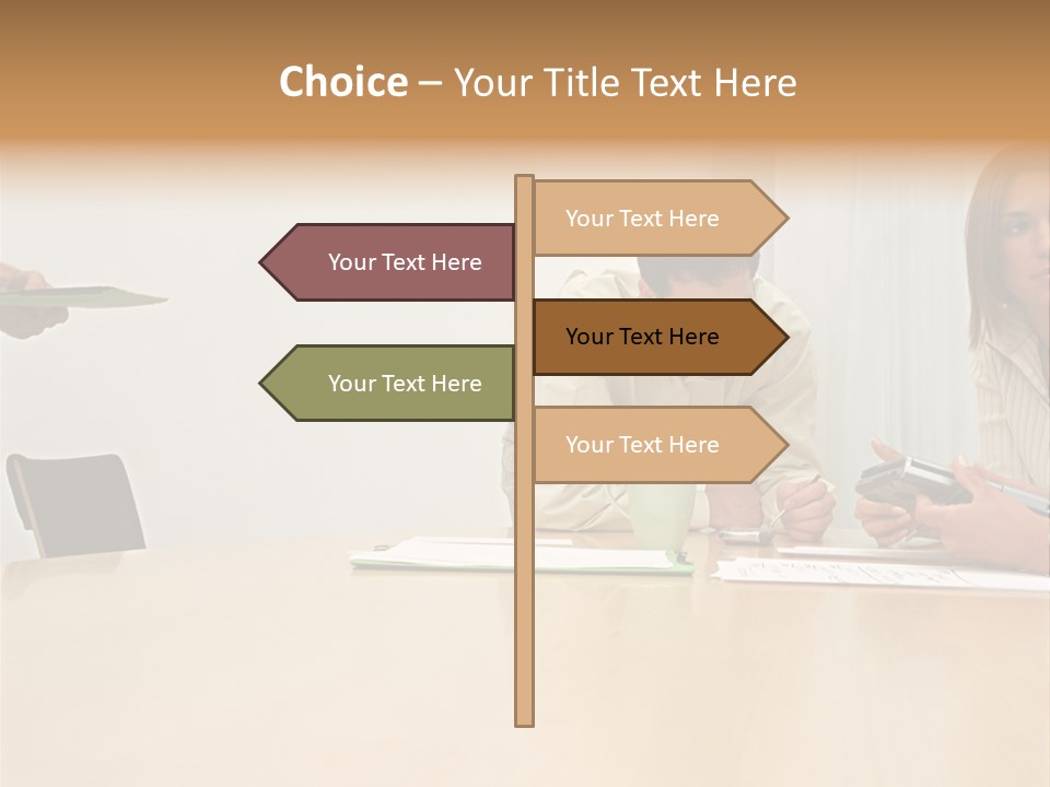 Office Workers Using Handheld Computer PowerPoint Template