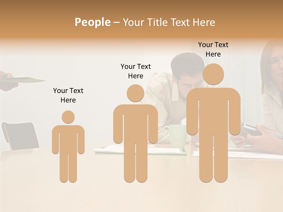 Office Workers Using Handheld Computer PowerPoint Template