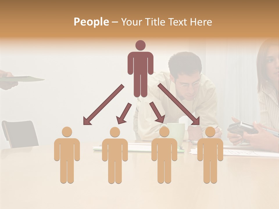 Office Workers Using Handheld Computer PowerPoint Template