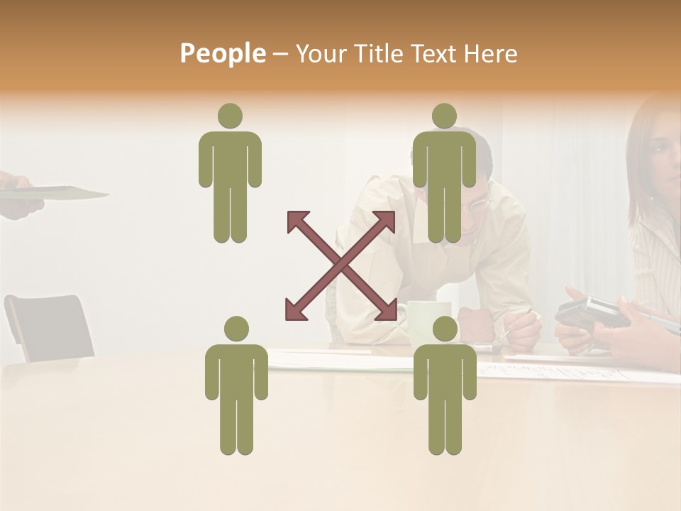 Office Workers Using Handheld Computer PowerPoint Template