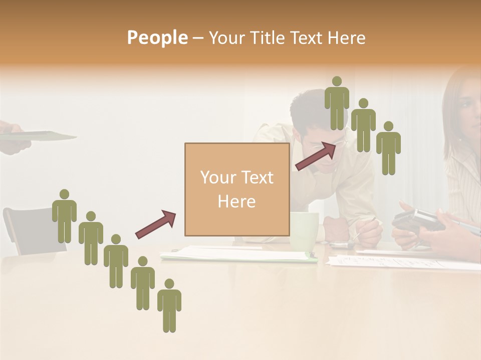 Office Workers Using Handheld Computer PowerPoint Template