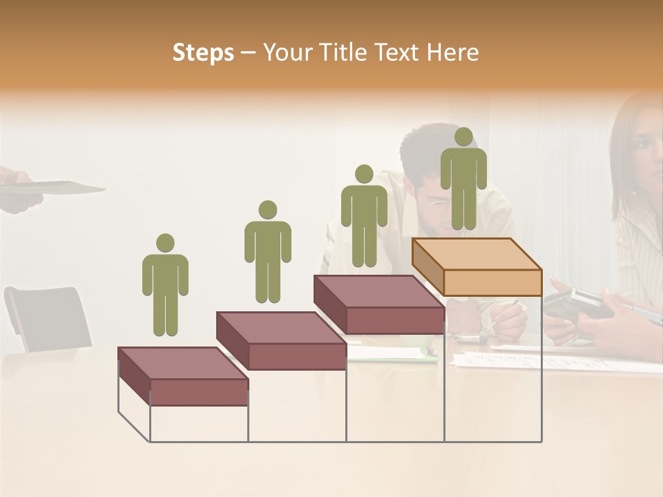 Office Workers Using Handheld Computer PowerPoint Template