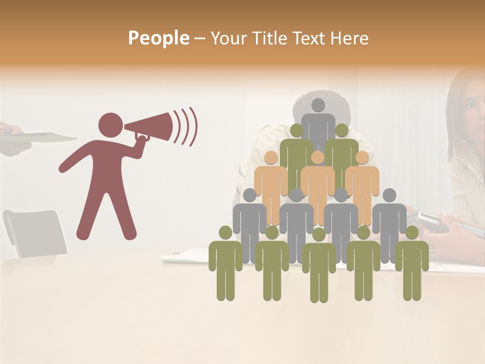 Office Workers Using Handheld Computer PowerPoint Template