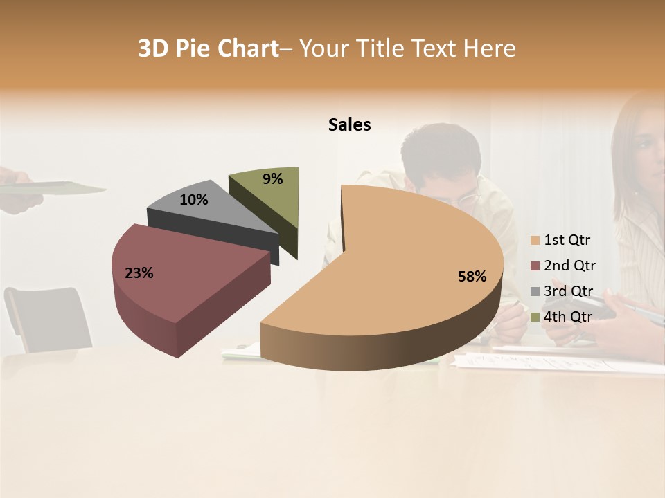 Office Workers Using Handheld Computer PowerPoint Template
