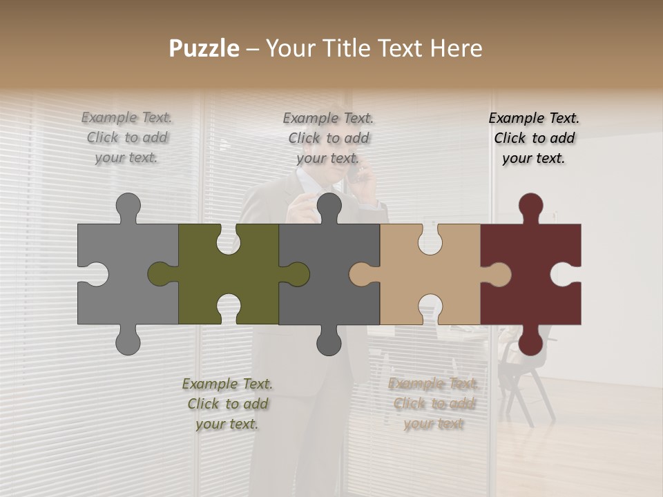 Businessman Using A Cellular Telephone PowerPoint Template