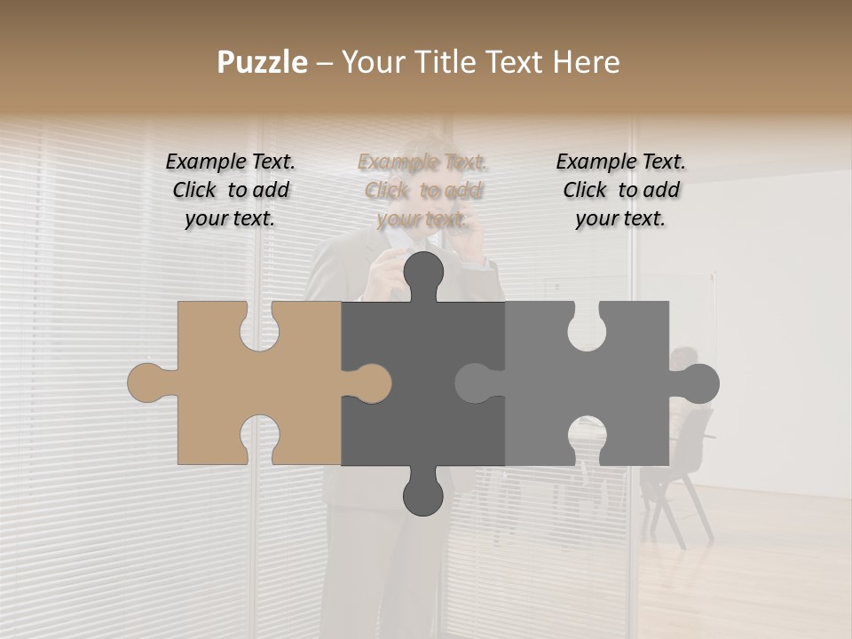 Businessman Using A Cellular Telephone PowerPoint Template