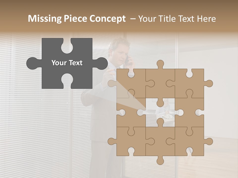 Businessman Using A Cellular Telephone PowerPoint Template