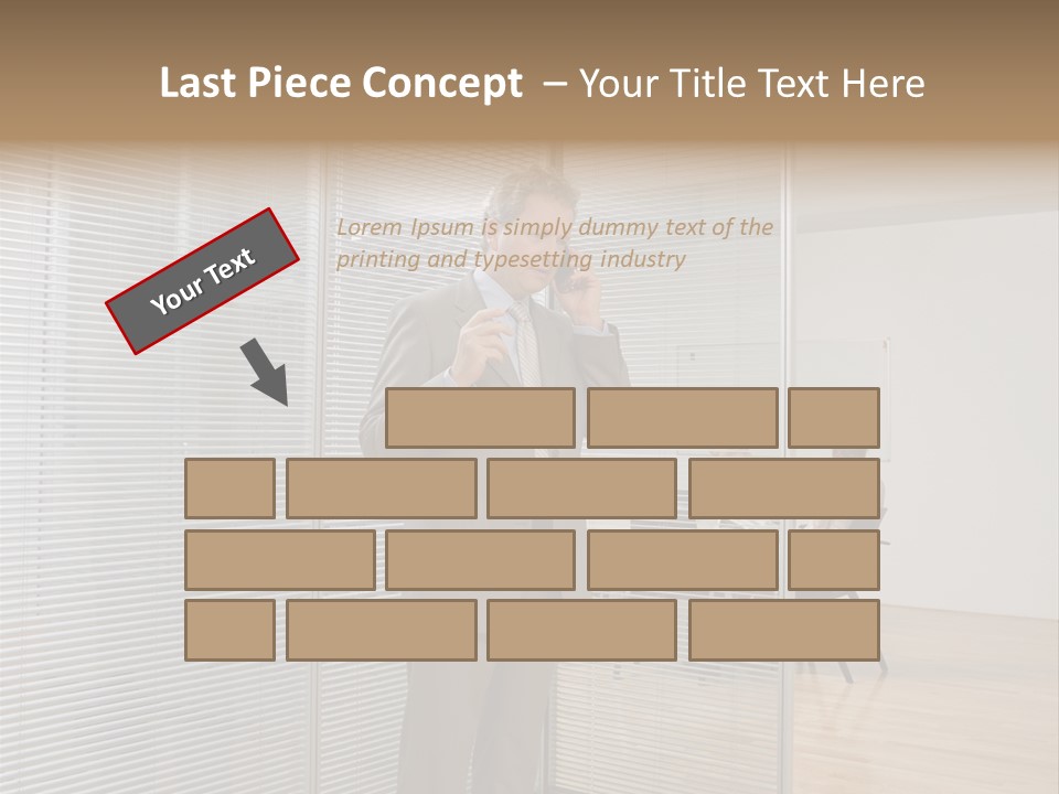 Businessman Using A Cellular Telephone PowerPoint Template