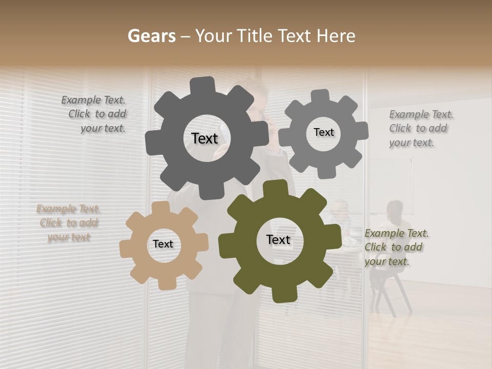 Businessman Using A Cellular Telephone PowerPoint Template