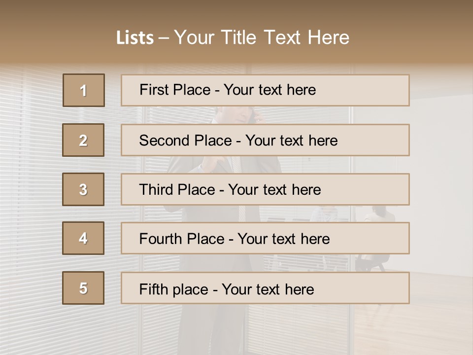 Businessman Using A Cellular Telephone PowerPoint Template