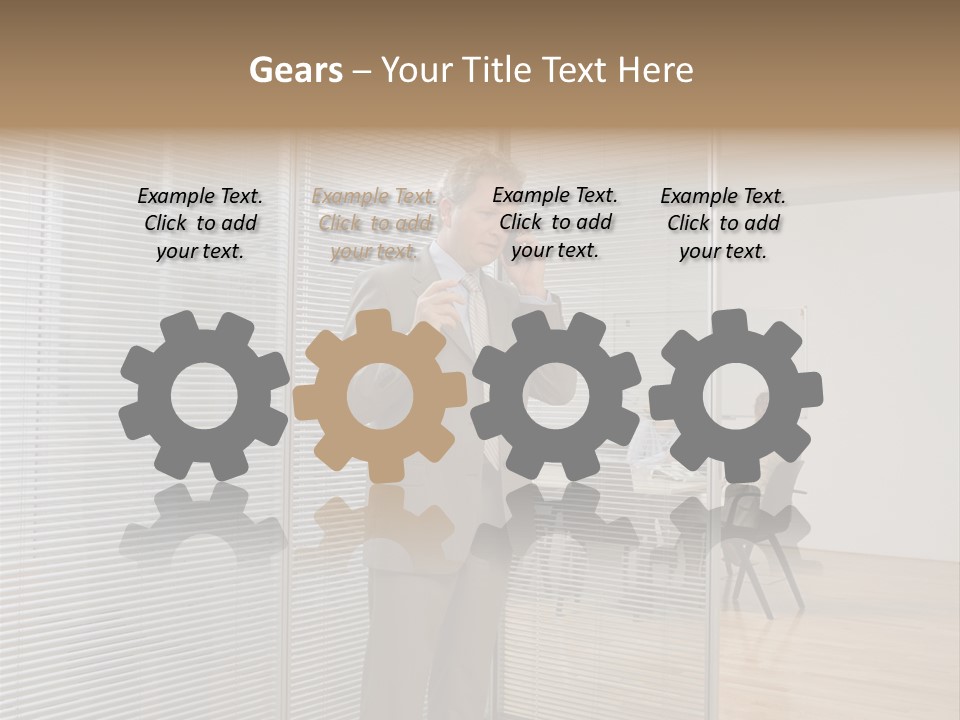 Businessman Using A Cellular Telephone PowerPoint Template