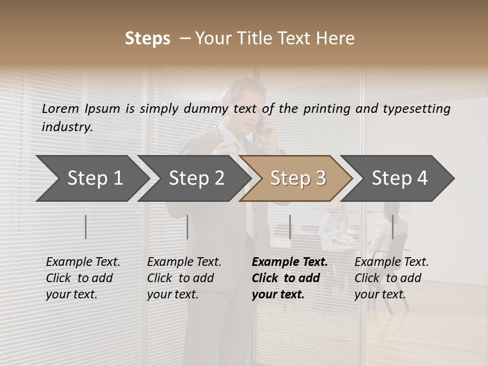 Businessman Using A Cellular Telephone PowerPoint Template