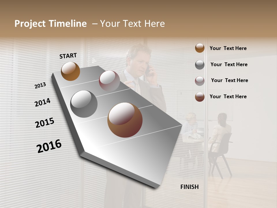 Businessman Using A Cellular Telephone PowerPoint Template