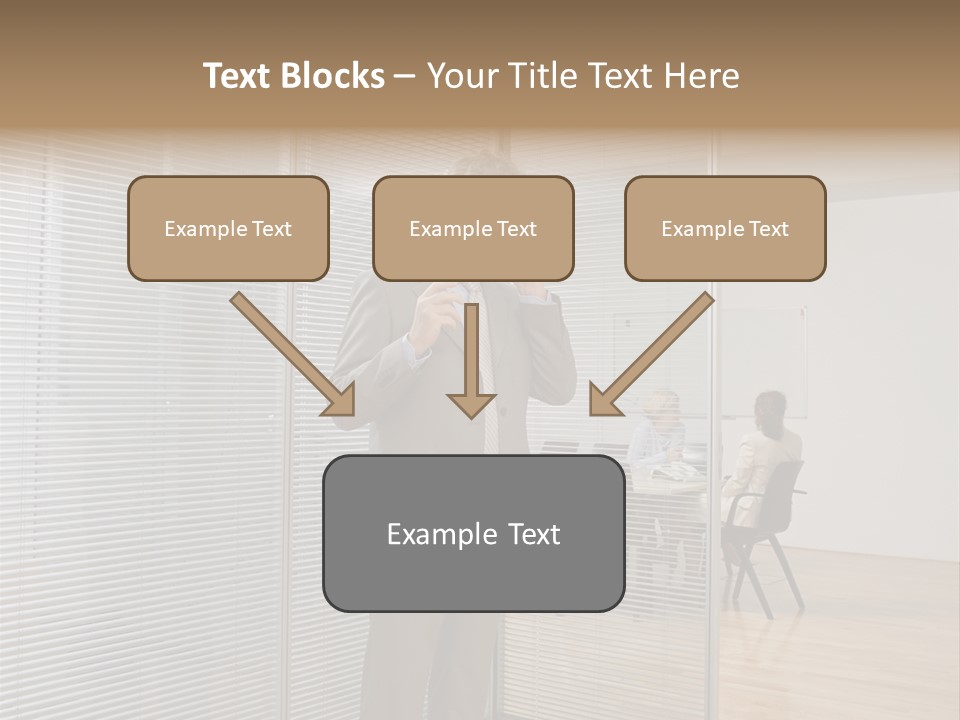 Businessman Using A Cellular Telephone PowerPoint Template