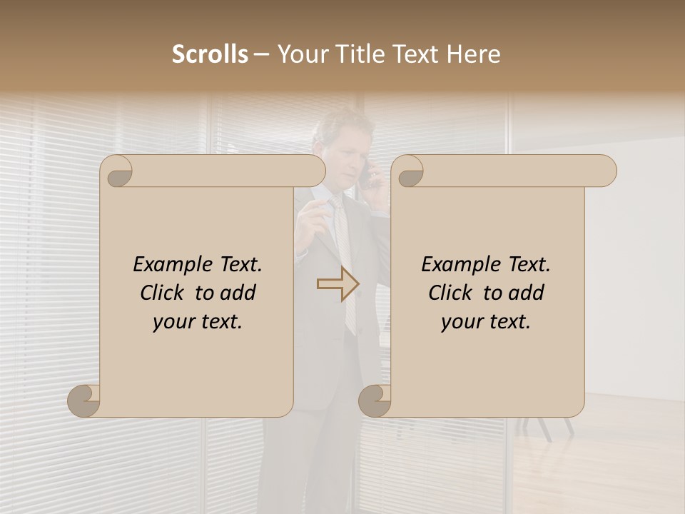 Businessman Using A Cellular Telephone PowerPoint Template