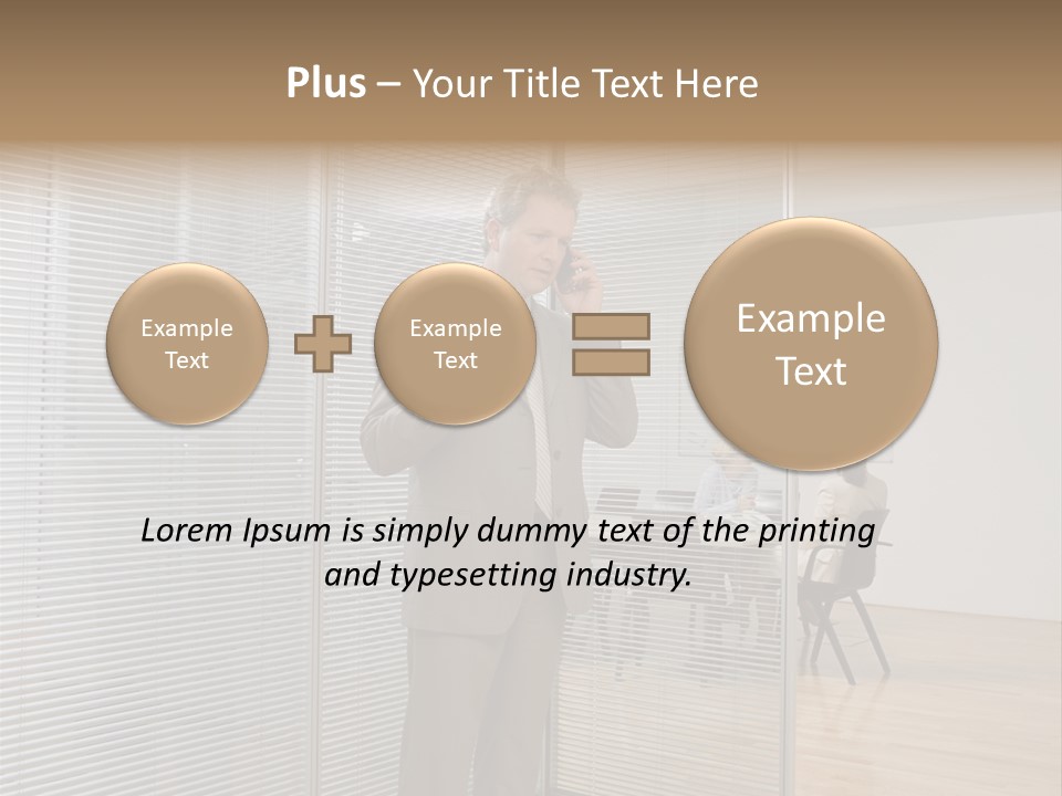 Businessman Using A Cellular Telephone PowerPoint Template