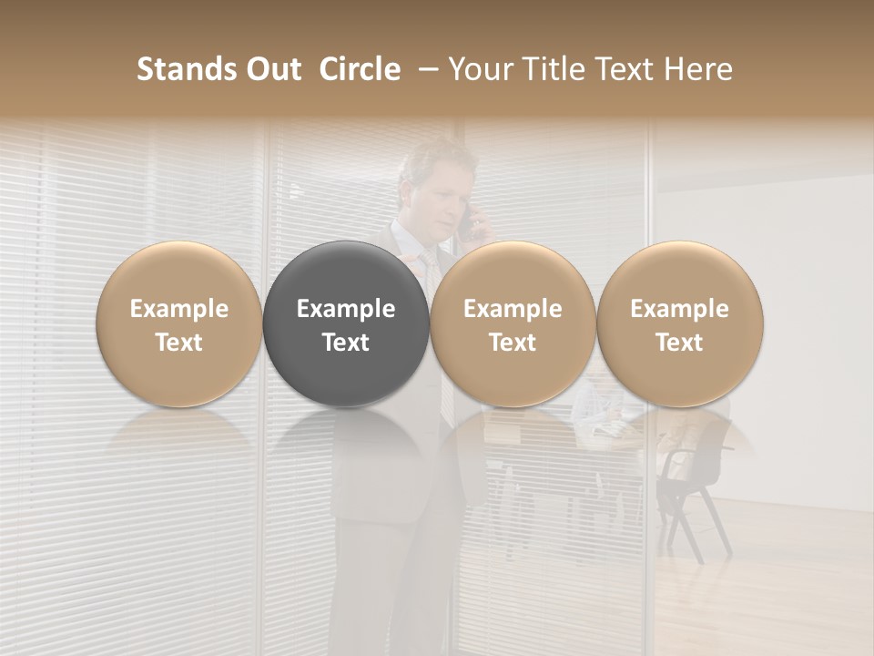 Businessman Using A Cellular Telephone PowerPoint Template