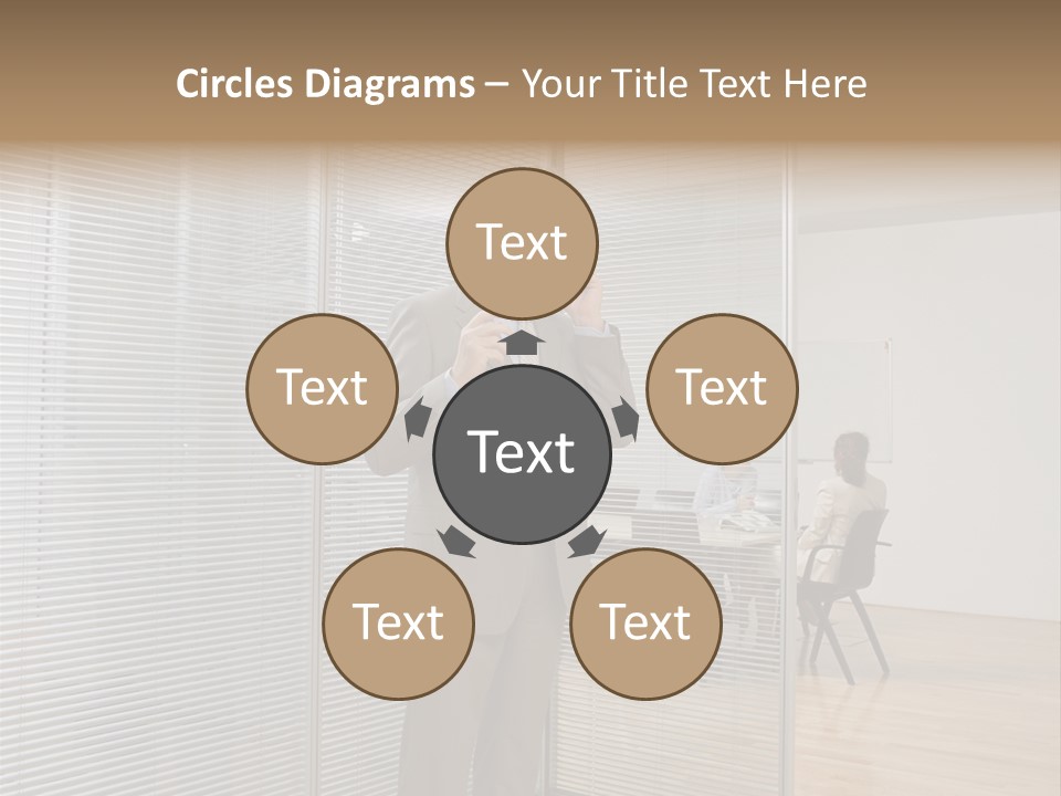 Businessman Using A Cellular Telephone PowerPoint Template