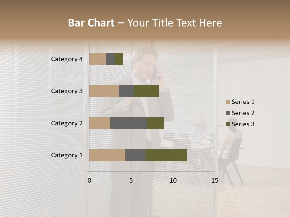 Businessman Using A Cellular Telephone PowerPoint Template