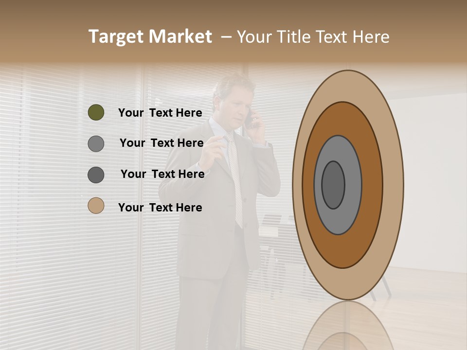 Businessman Using A Cellular Telephone PowerPoint Template