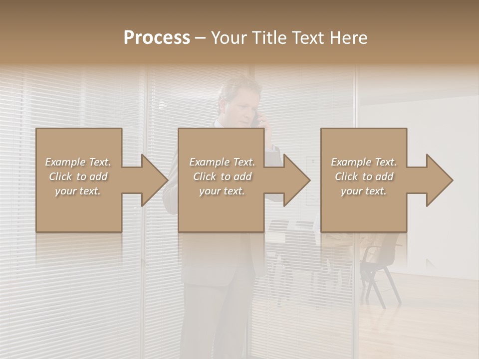 Businessman Using A Cellular Telephone PowerPoint Template