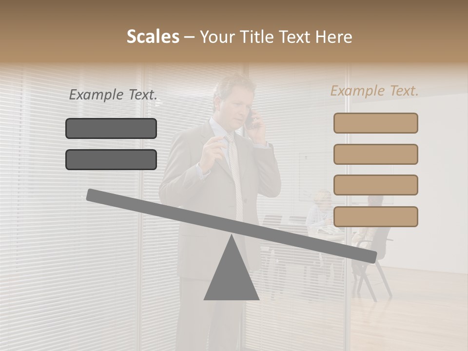 Businessman Using A Cellular Telephone PowerPoint Template