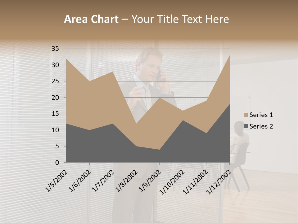 Businessman Using A Cellular Telephone PowerPoint Template