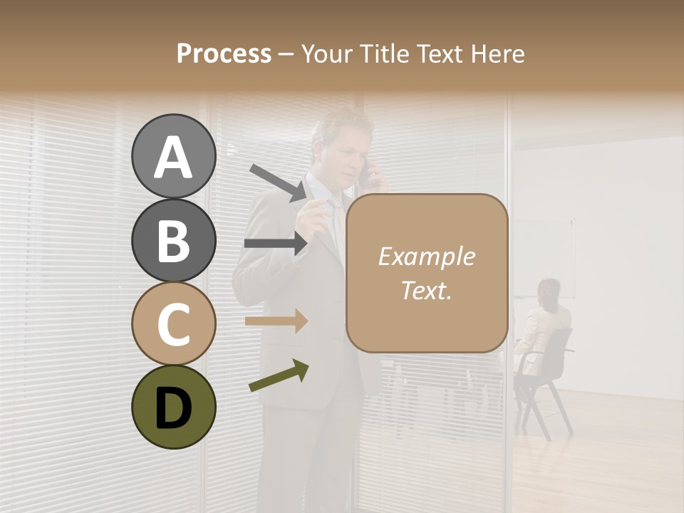 Businessman Using A Cellular Telephone PowerPoint Template