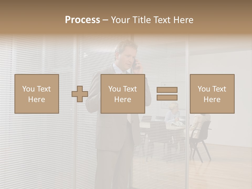 Businessman Using A Cellular Telephone PowerPoint Template