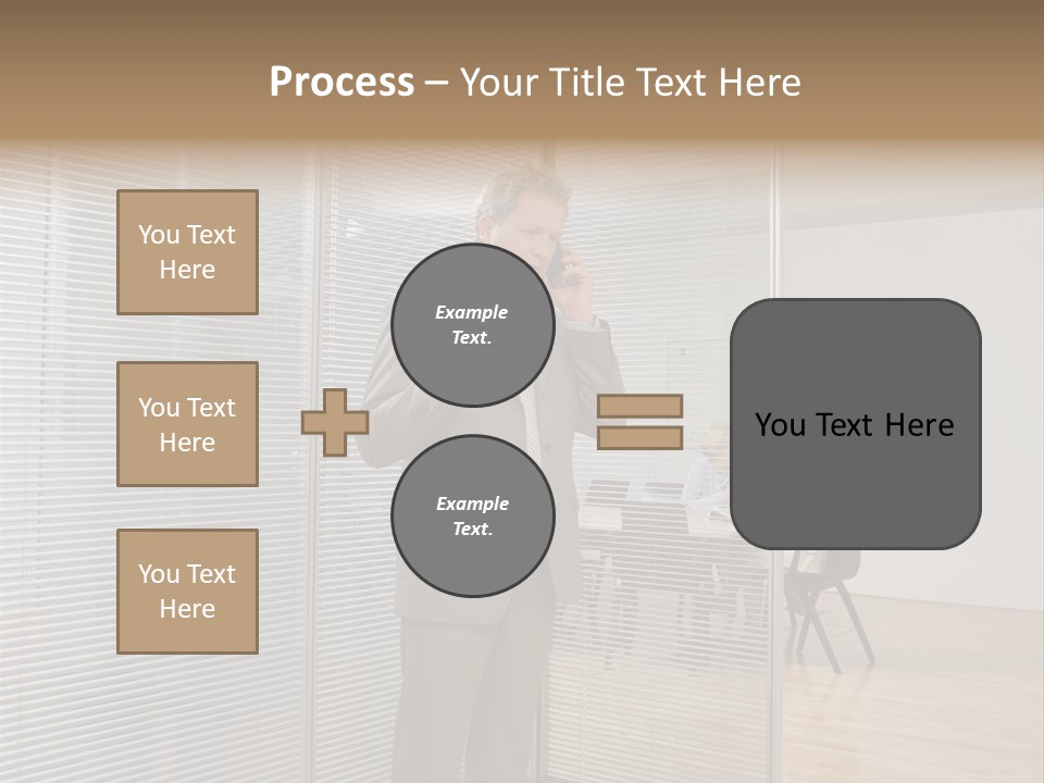Businessman Using A Cellular Telephone PowerPoint Template