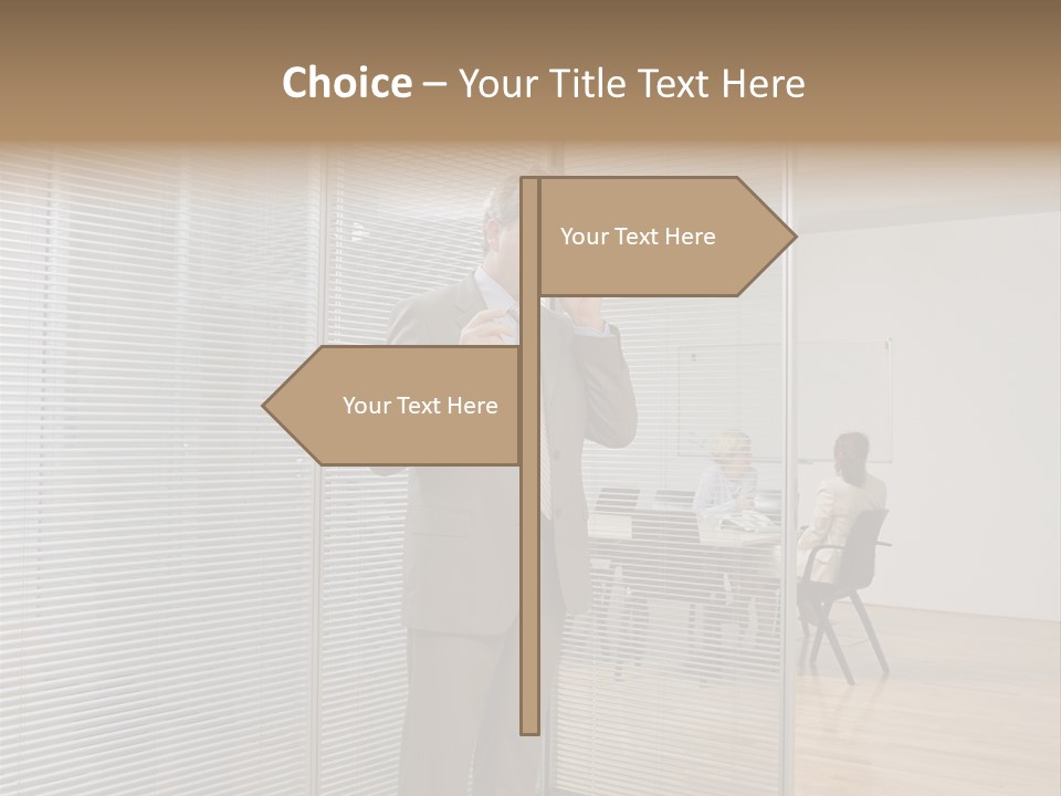 Businessman Using A Cellular Telephone PowerPoint Template