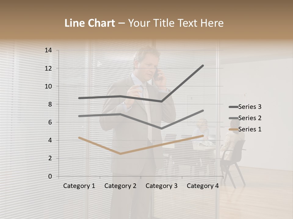 Businessman Using A Cellular Telephone PowerPoint Template