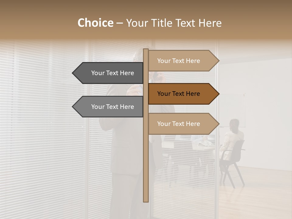 Businessman Using A Cellular Telephone PowerPoint Template