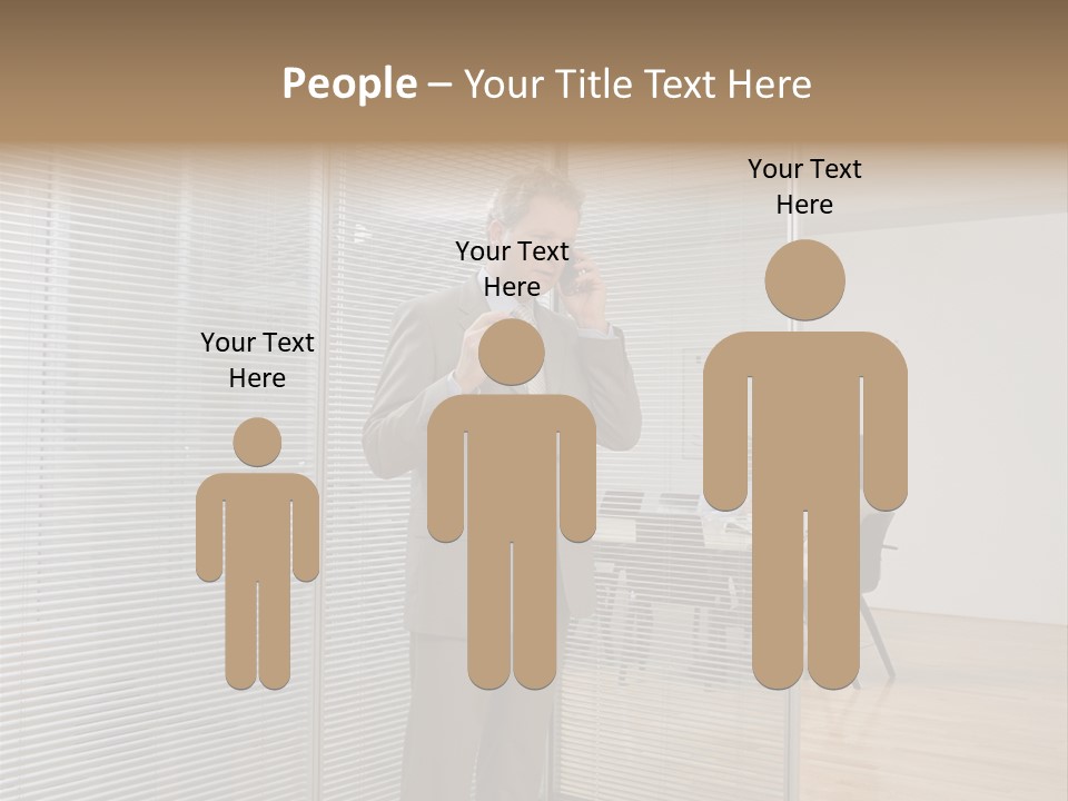 Businessman Using A Cellular Telephone PowerPoint Template