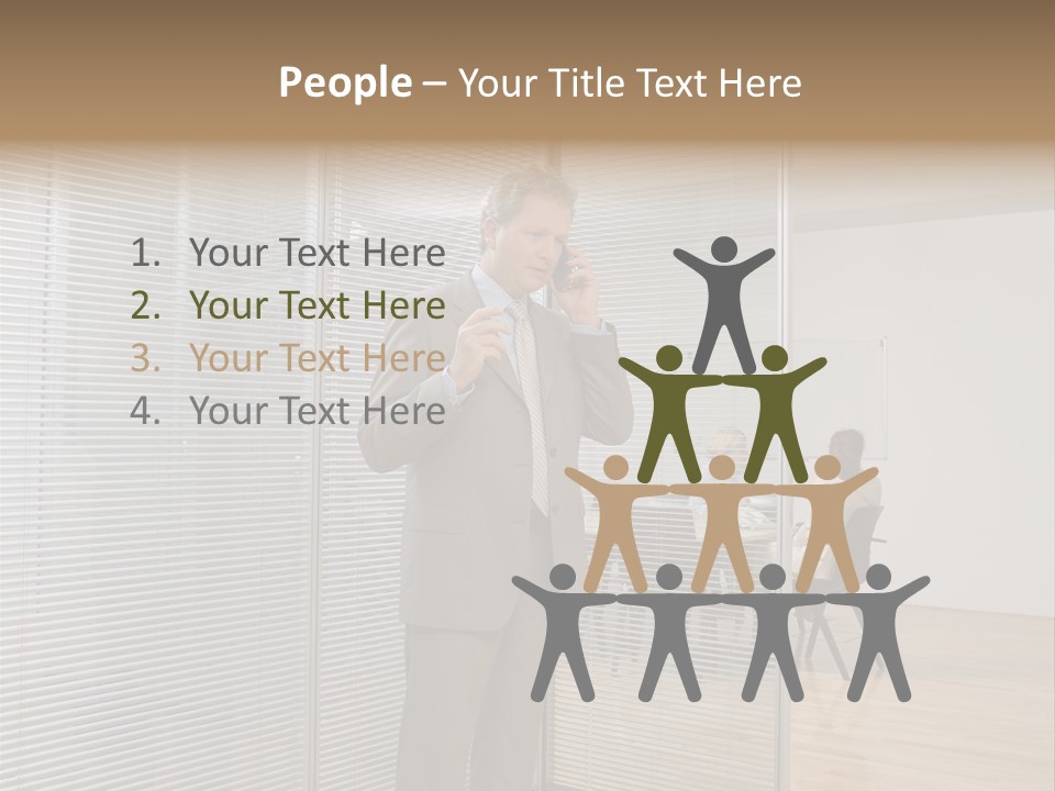 Businessman Using A Cellular Telephone PowerPoint Template