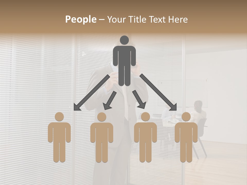 Businessman Using A Cellular Telephone PowerPoint Template