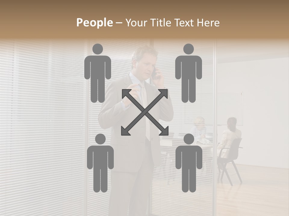 Businessman Using A Cellular Telephone PowerPoint Template