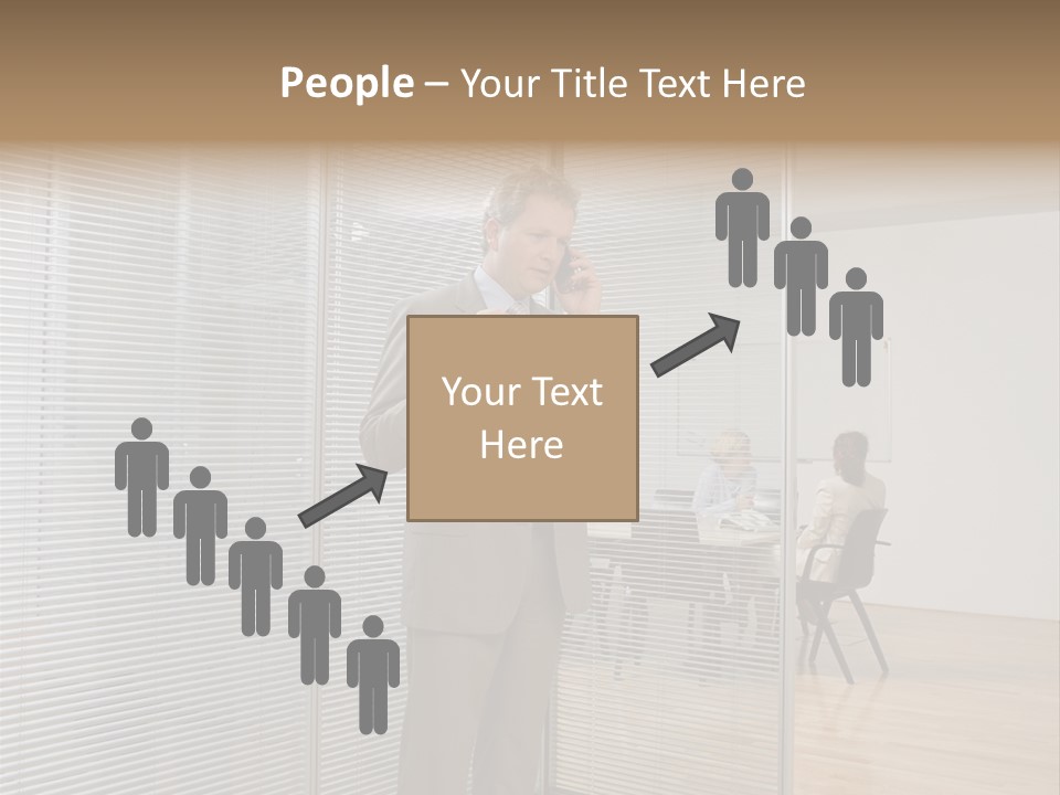 Businessman Using A Cellular Telephone PowerPoint Template