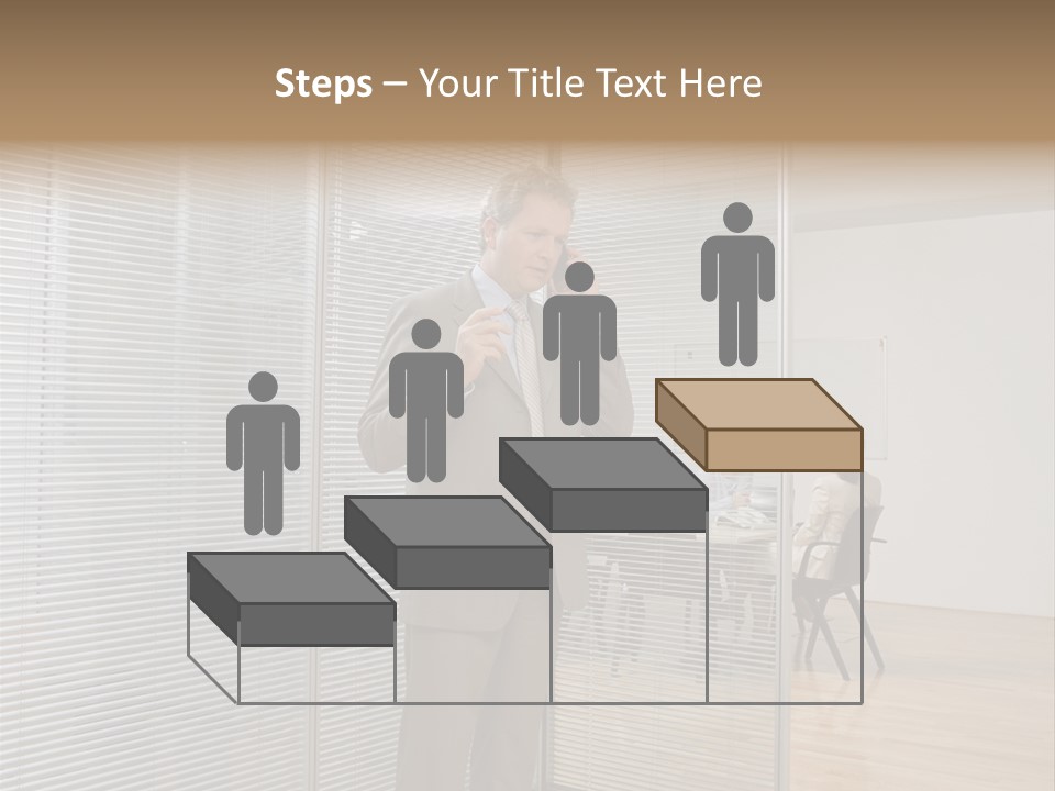 Businessman Using A Cellular Telephone PowerPoint Template