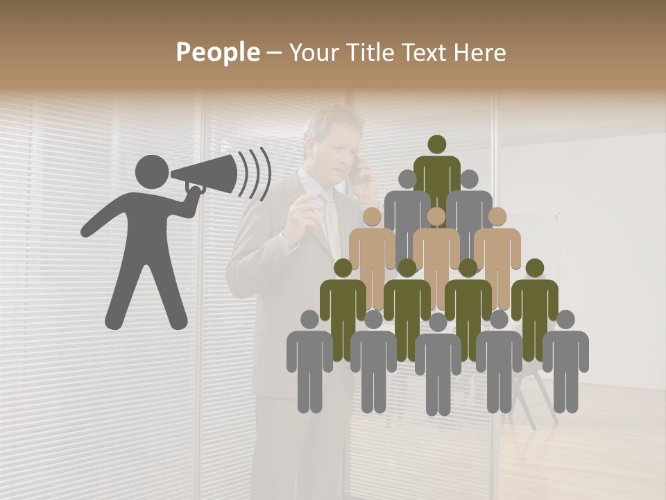 Businessman Using A Cellular Telephone PowerPoint Template