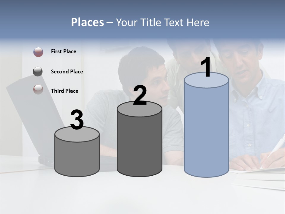 Three Male Office Workers PowerPoint Template