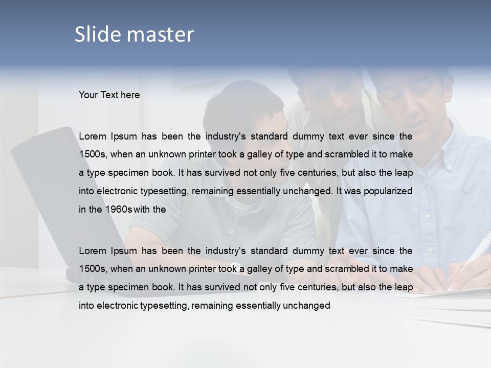 Three Male Office Workers PowerPoint Template