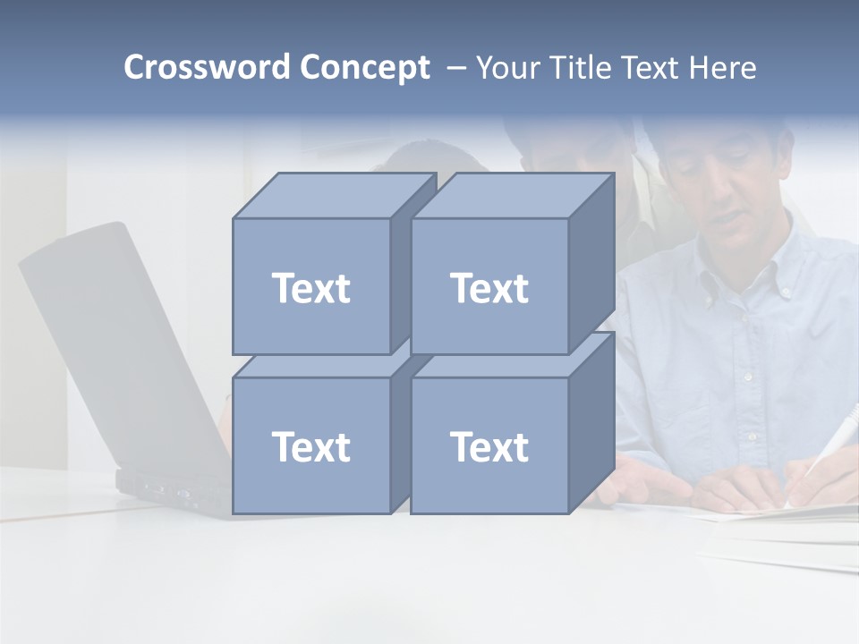Three Male Office Workers PowerPoint Template