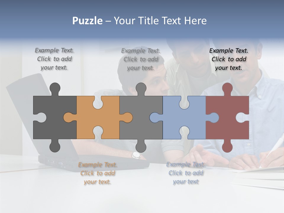 Three Male Office Workers PowerPoint Template