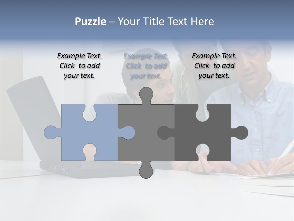 Three Male Office Workers PowerPoint Template