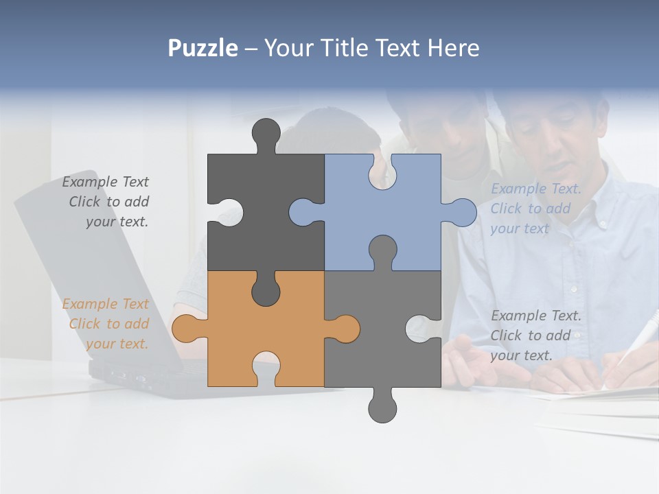 Three Male Office Workers PowerPoint Template